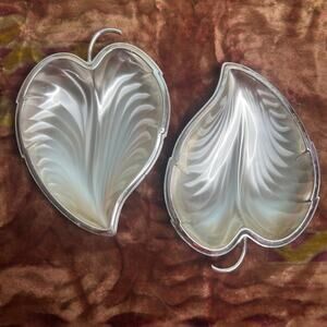 Vintage 50s PR Silver Plate Leaf Dishes HKE Hans Knabel Esslingen West Germany